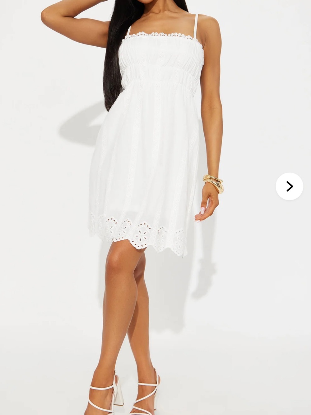 White Smocked Eyelet Sundress
